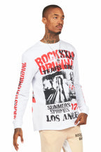 Omer White Long Sleeve Graphic T-Shirt