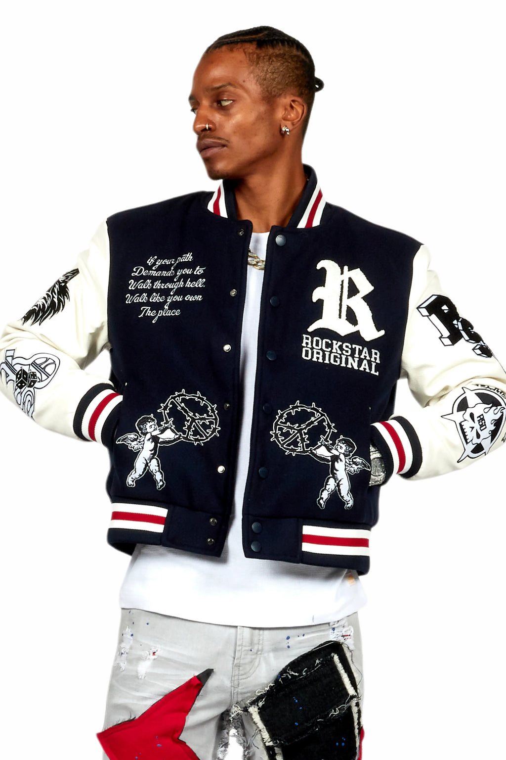 Afonso Navy Varsity Jacket