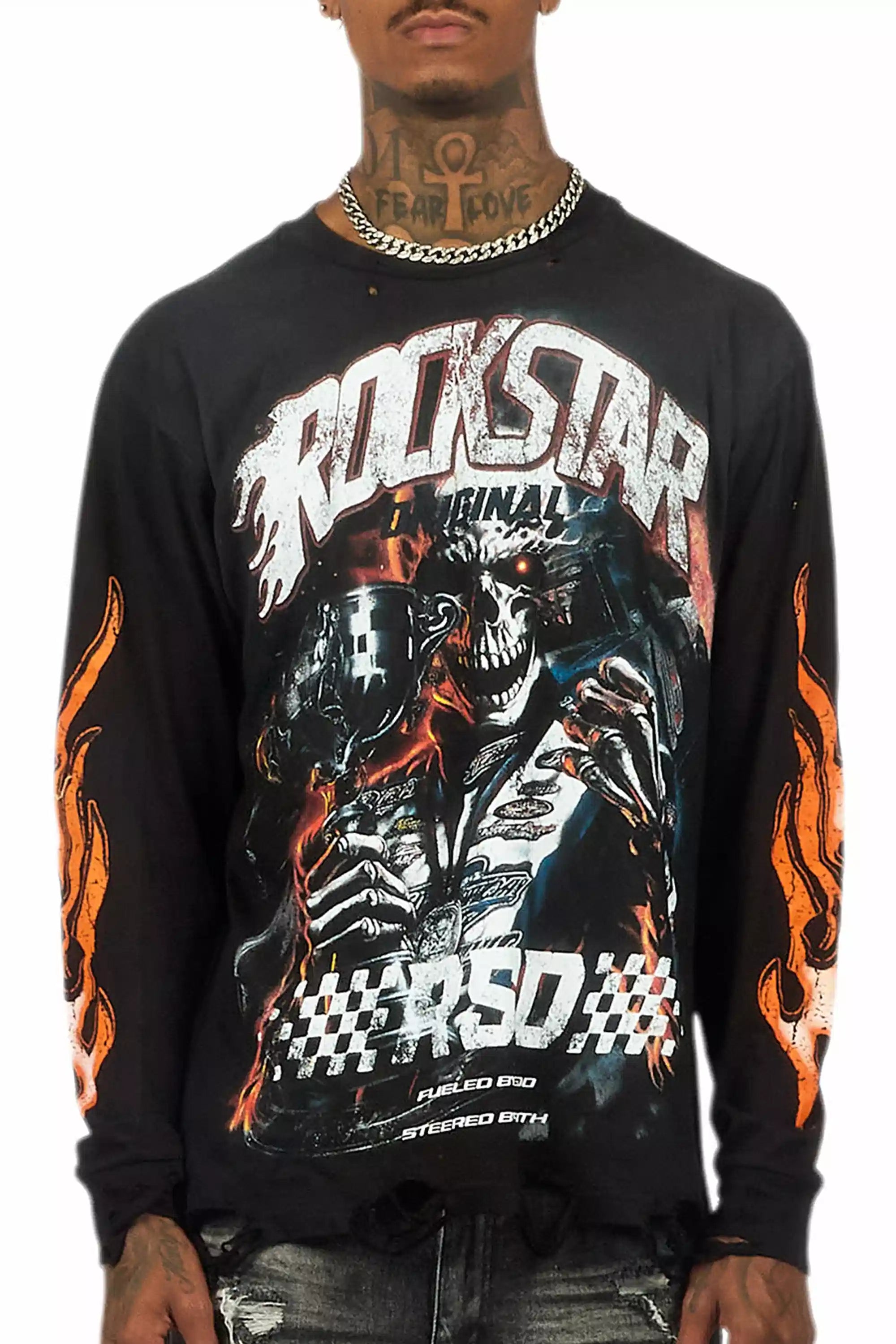 Blaek Black/Yellow Long Sleeve Graphic T-Shirt