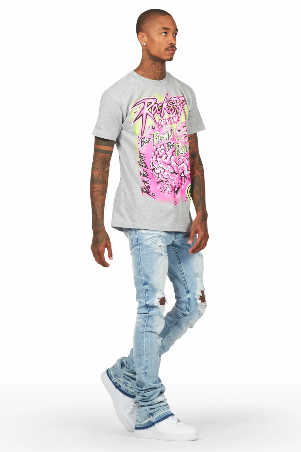 Zahir Blue Super Stacked Flare Jean