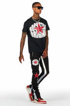Sarge Black T-Shirt/Super Stacked Flare Track Set