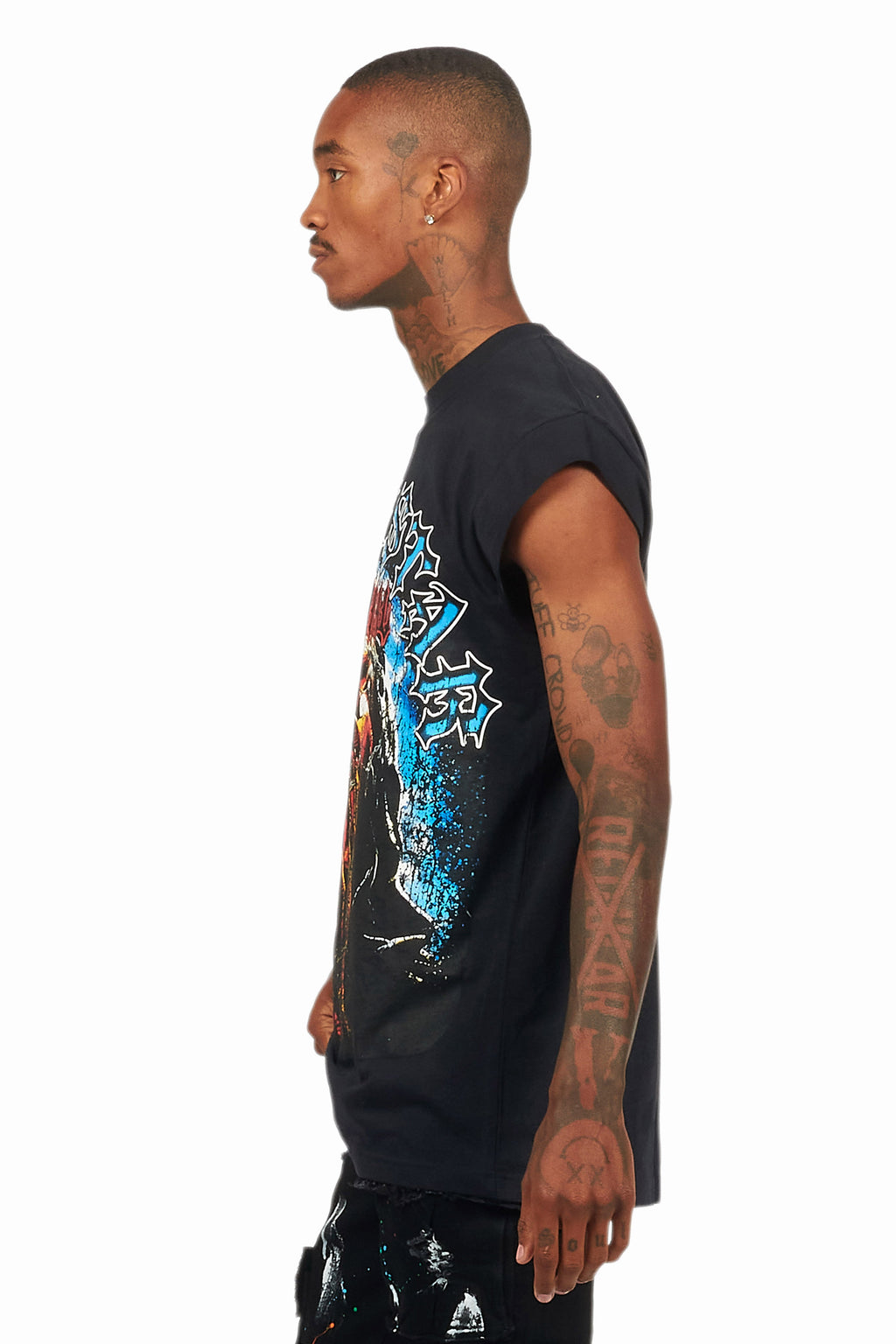 Dallan Black Graphic Muscle T-Shirt
