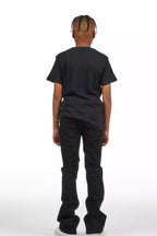 Boys Drick Jet Black Regular Fit Flare Jean