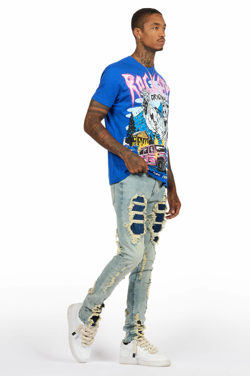 Kip Royal Blue T-Shirt/Slim Jean Bundle