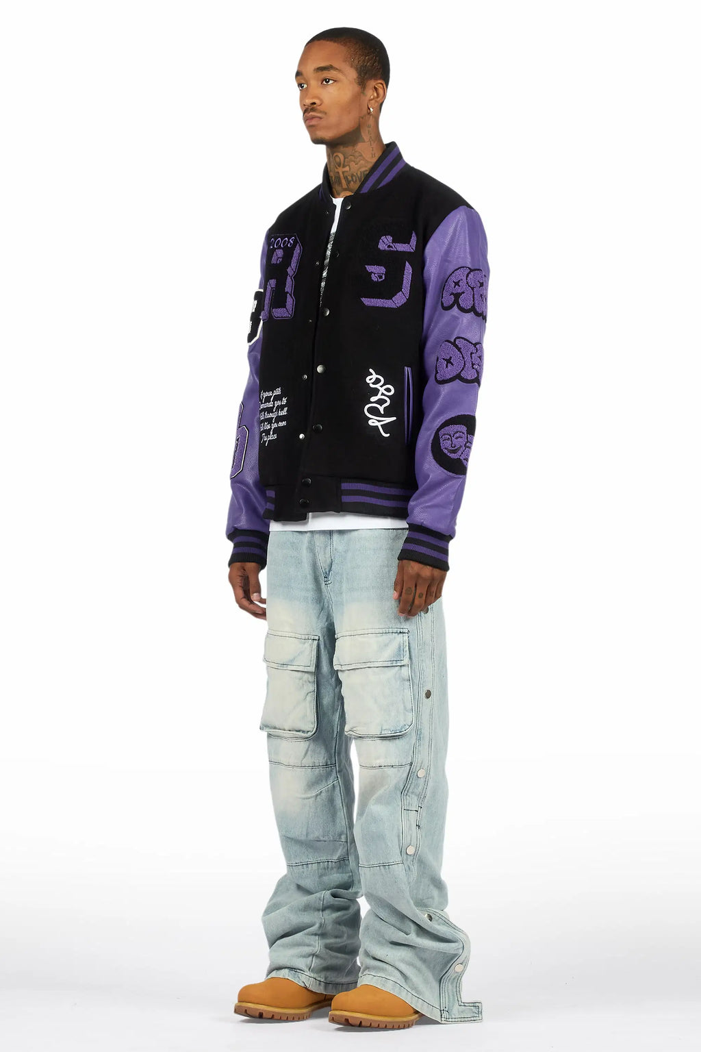 Leslaw Purple/Black Varsity Jacket
