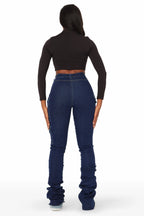 Vixen Dark Wash Cargo Super Stacked Jean