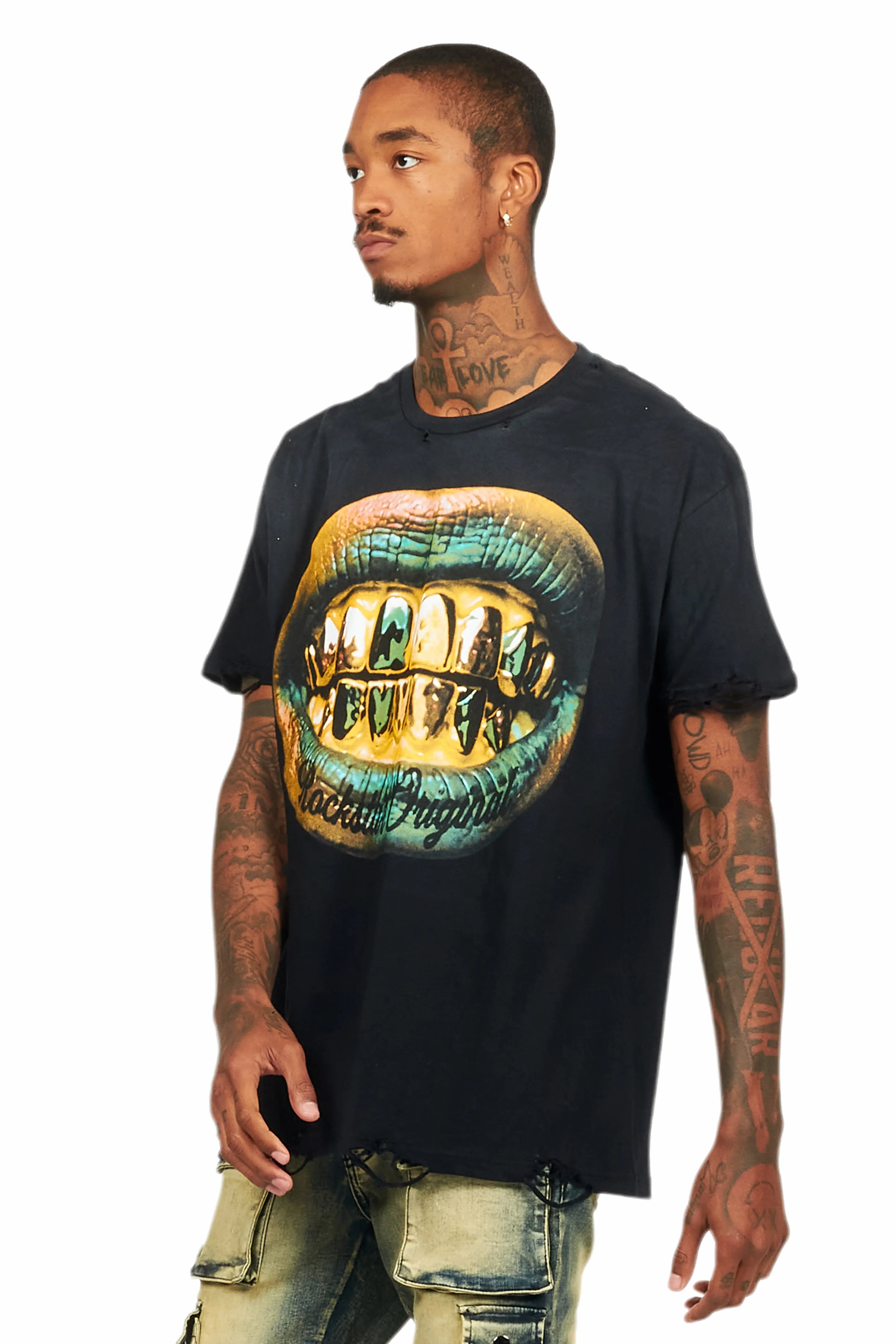 Gonen Black Oversized Graphic T-Shirt