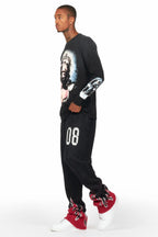 Dacre Black Long Sleeve Graphic T-Shirt