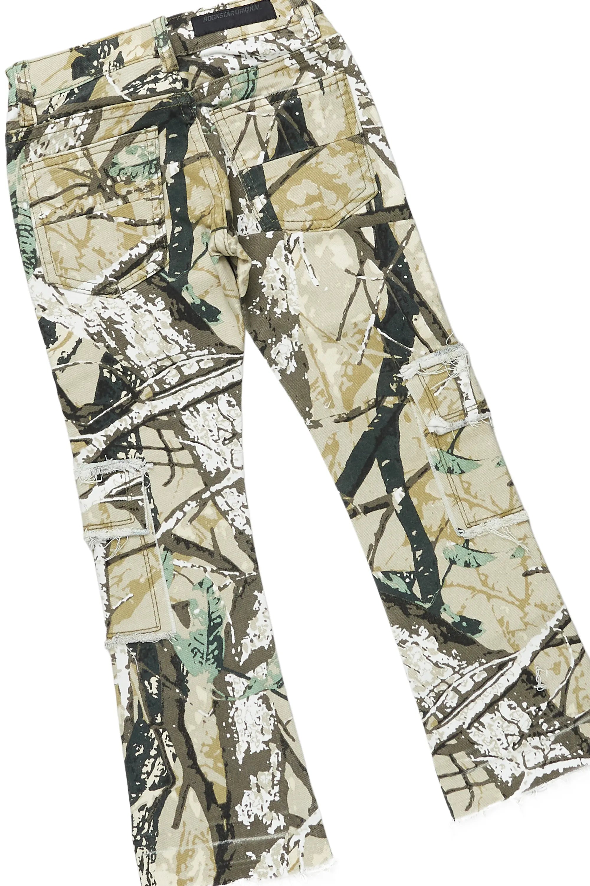 Boys Beau Tree Camo Hoodie/Stack Flare Jean Set