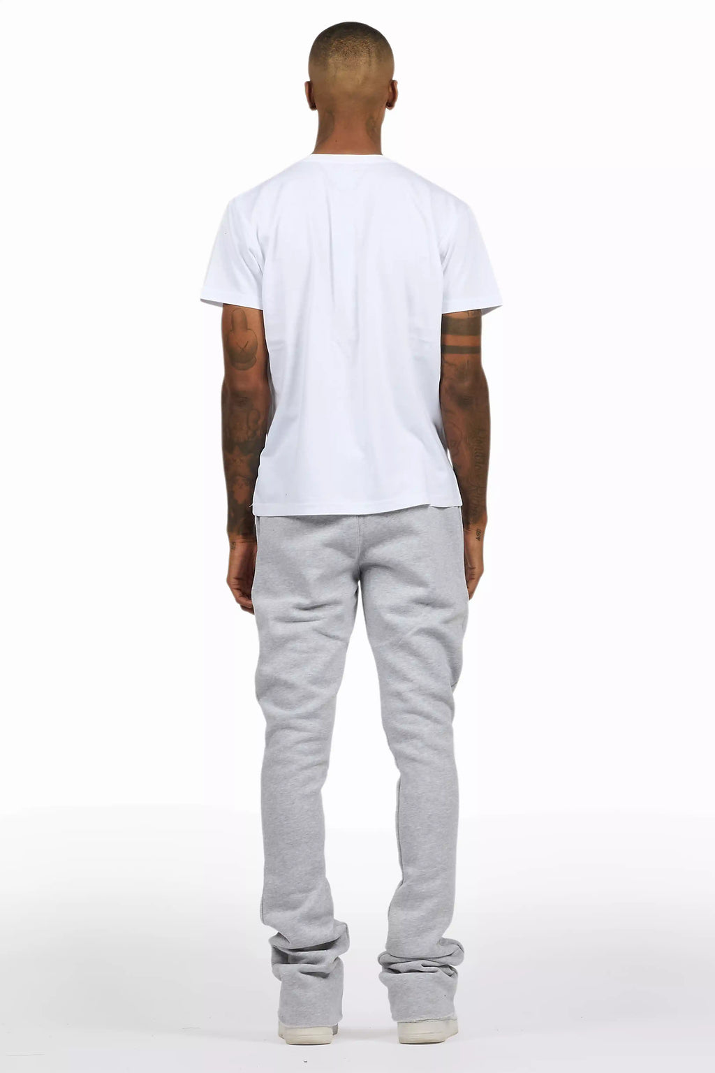 Amos Heather Grey T-Shirt/Stacked Flare Track Set