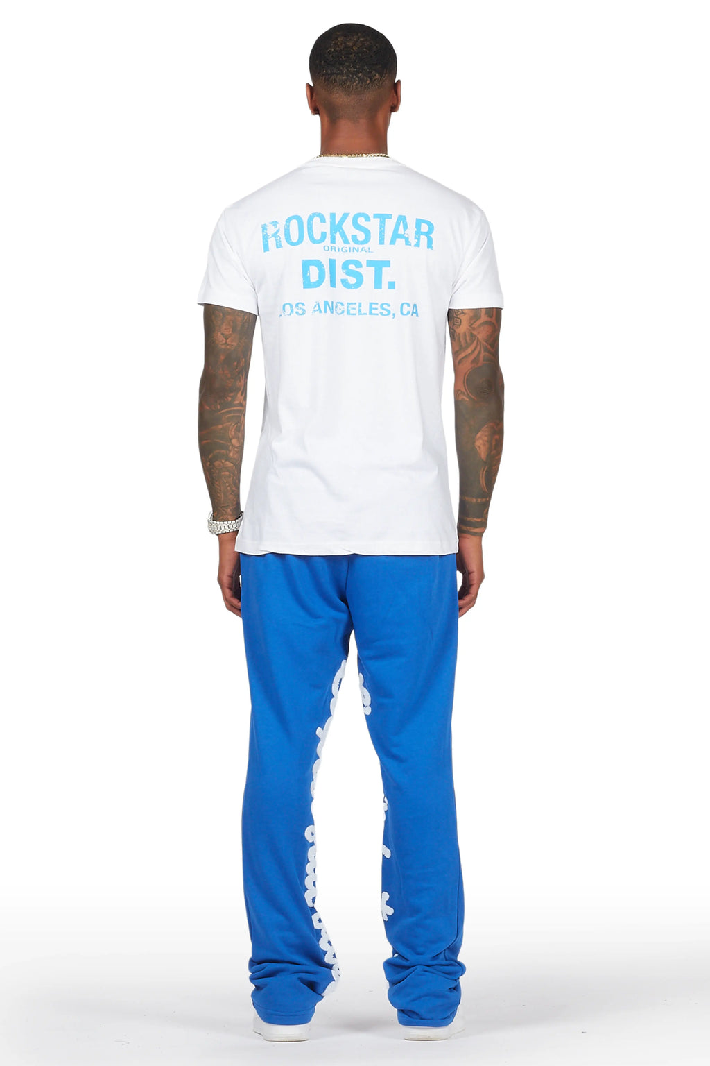 Tejas Royal Blue Stacked Flare Pants