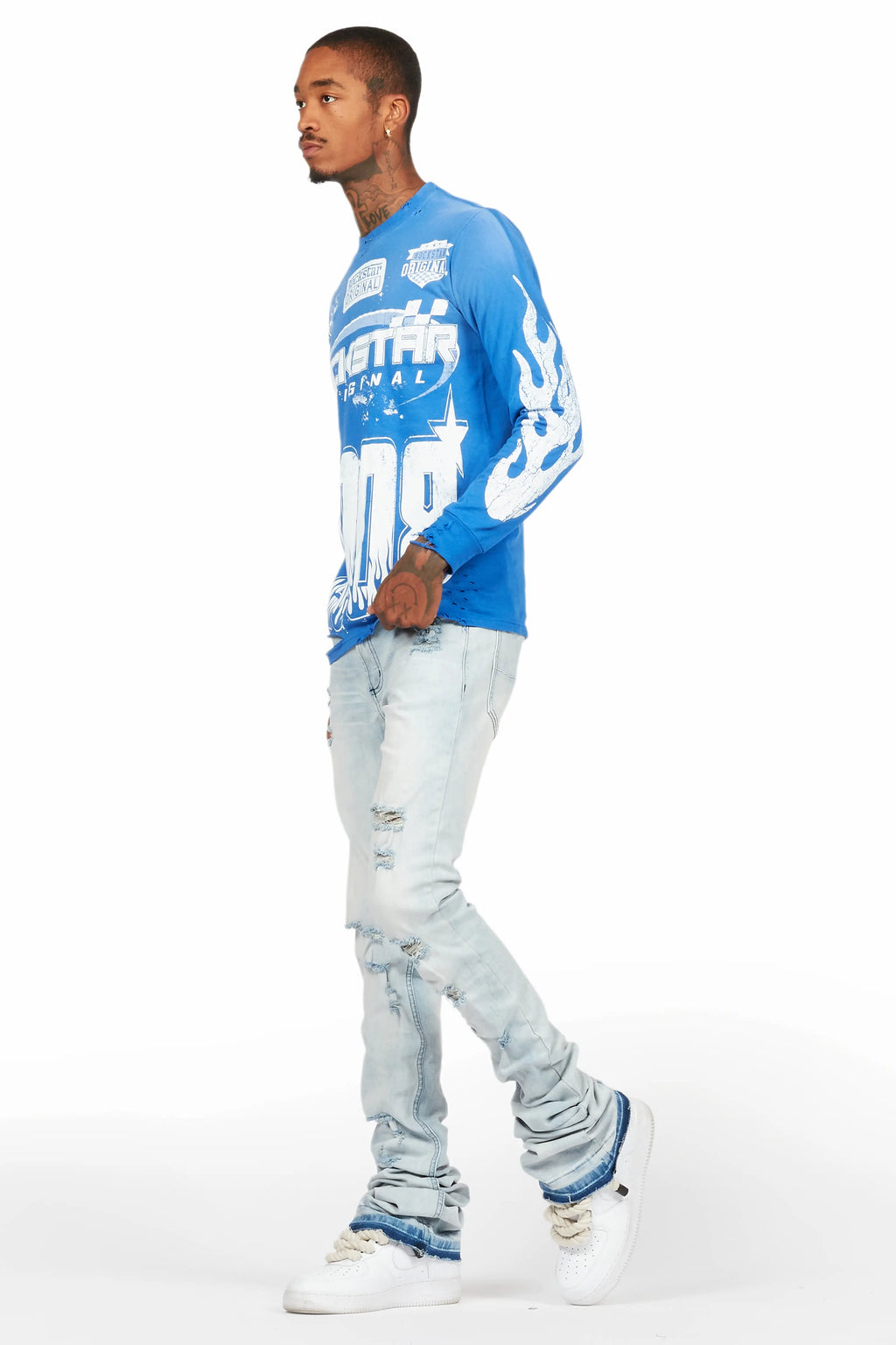 Stellan Blue Super Stacked Flare Jean