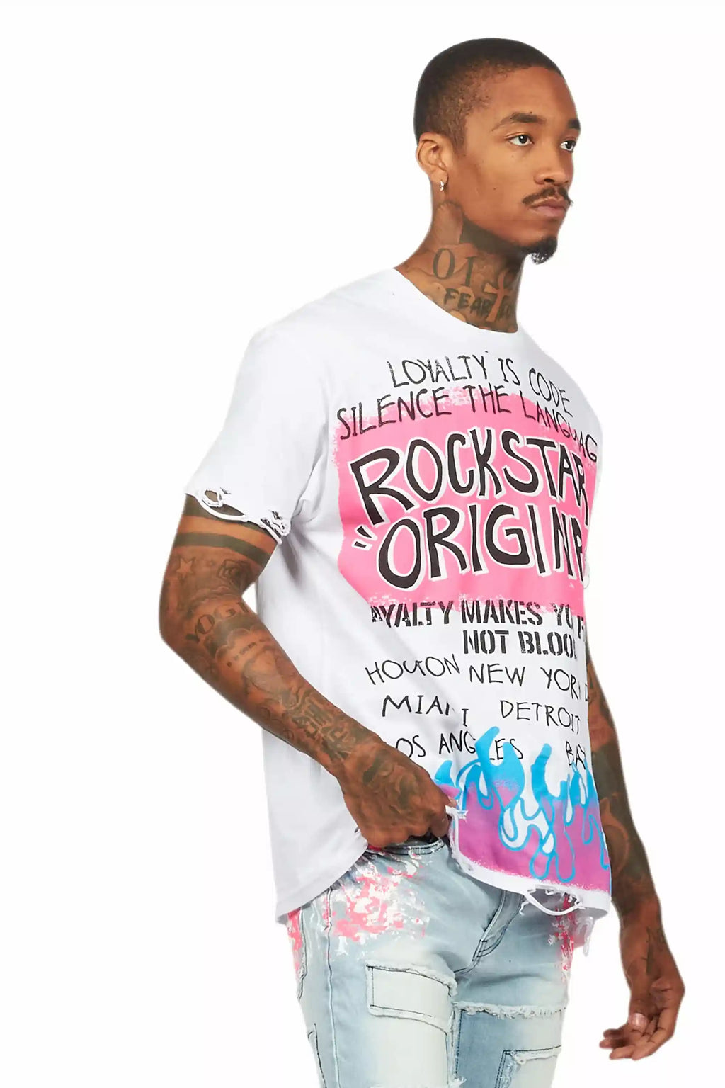 Beno White Oversized Graphic T-Shirt