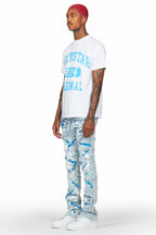 Ebbo Blue Painter Stacked Flare Jean