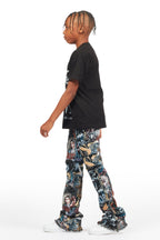 Boys Dalai Multi Stacked Tapestry Flare Jean