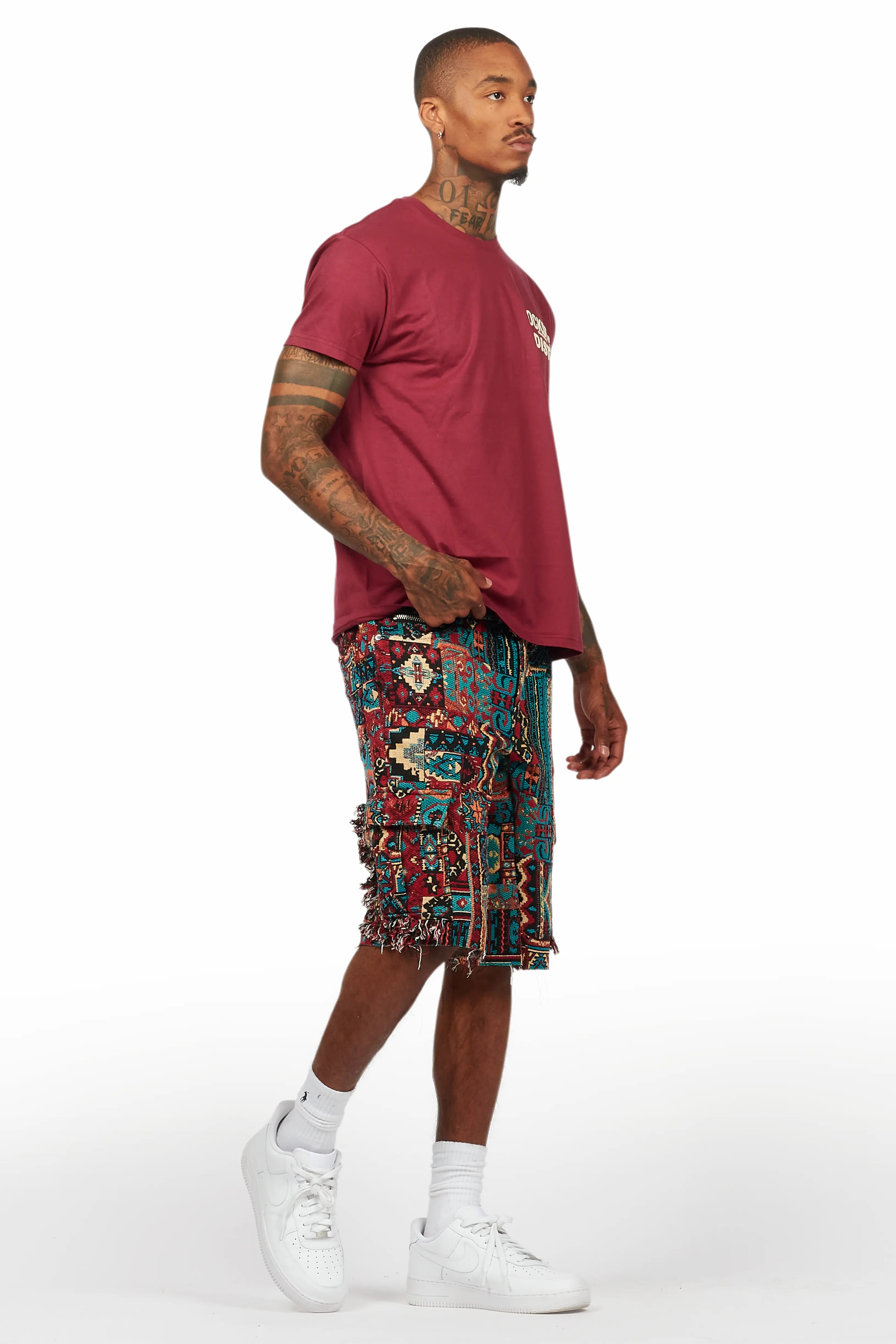 Lake Burgundy T-Shirt/Tapestry Short Set
