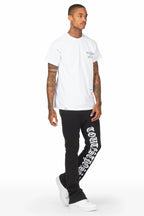 Konnor Black/White Stacked Flare Pants