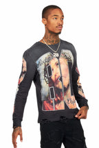 Lainer Black Long Sleeve Graphic T-Shirt