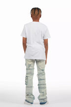 Boys Folant Light Blue Stacked Flare Jean