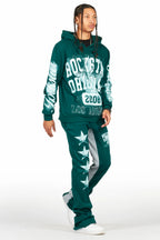 Greil Dark Green Hoodie/Baggy Track Pant Set