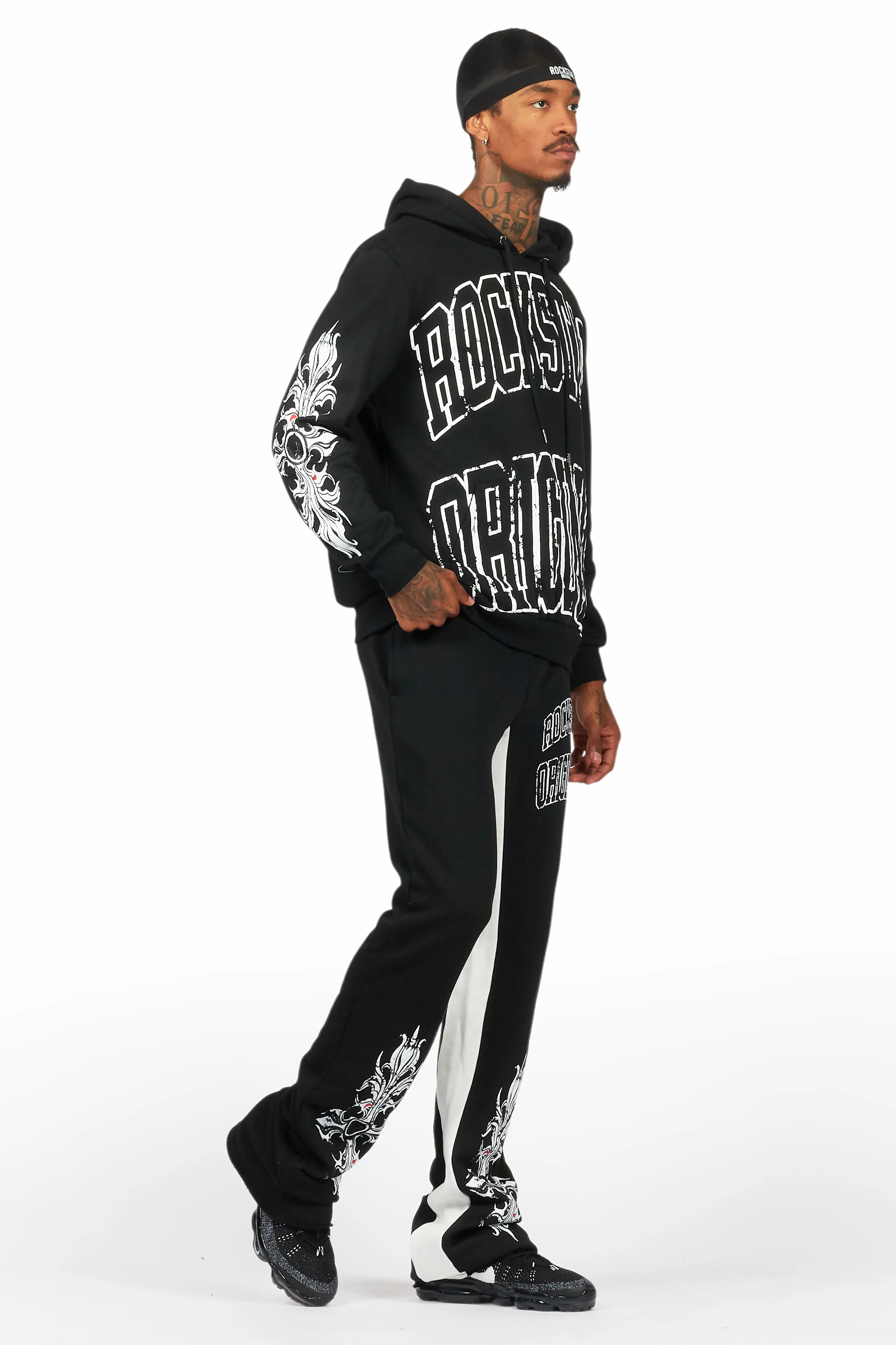 Akio Black Hoodie/Baggy Track Pant Set