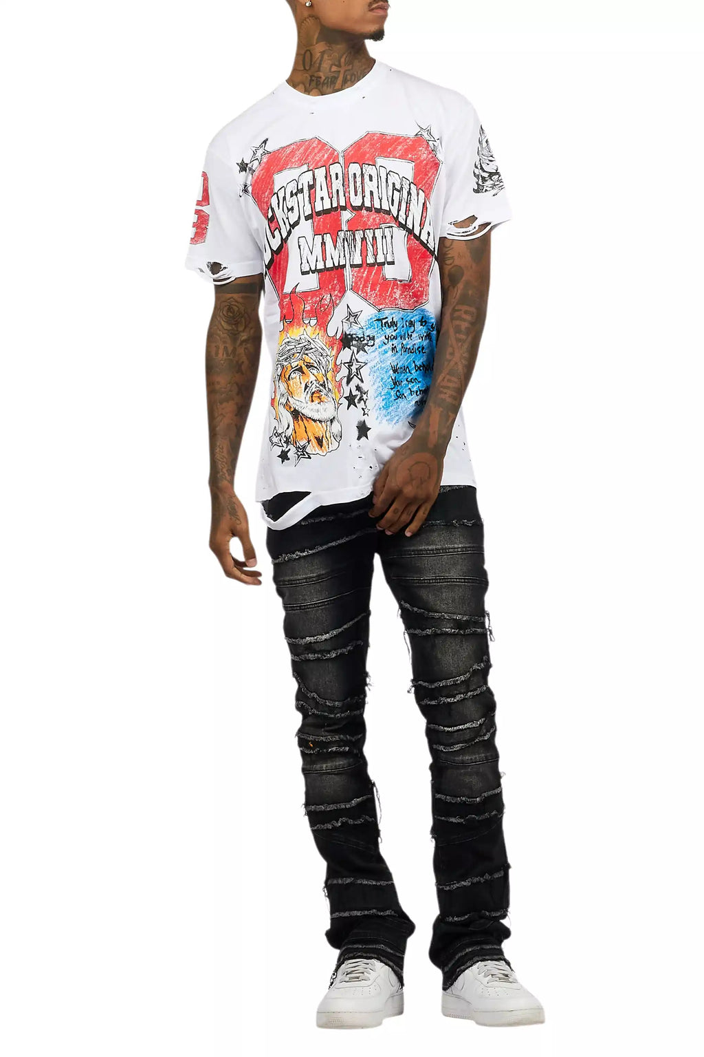 Jesus White/Red Oversized Graphic T-Shirt