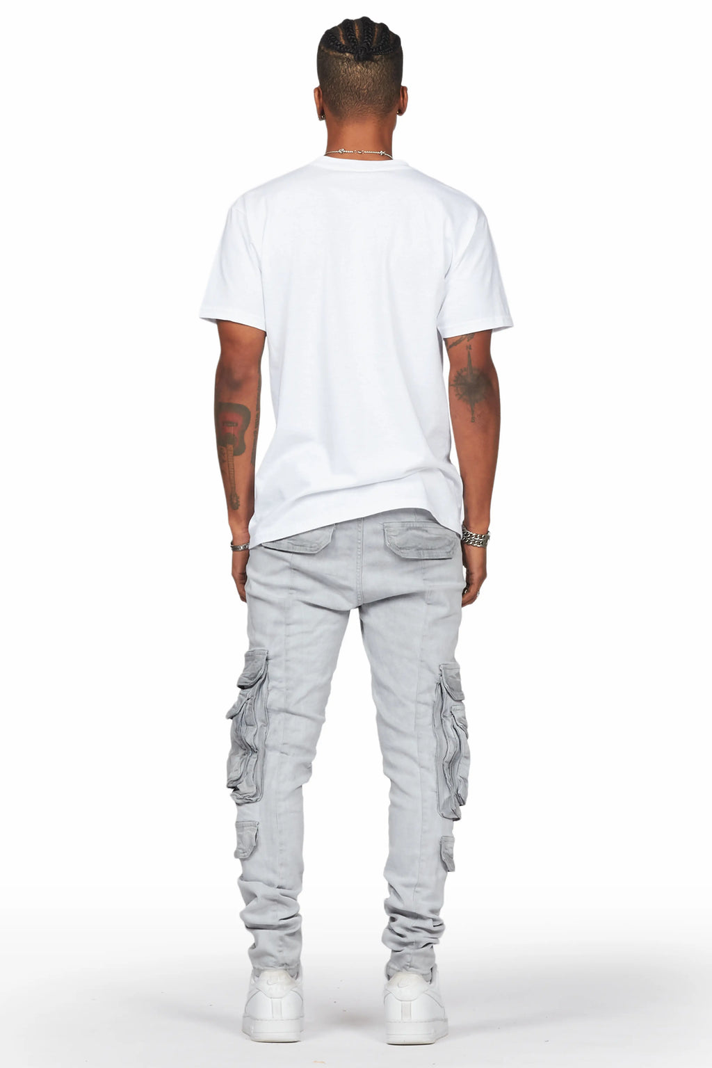 Iniko Grey Skinny Fit Cargo Jean