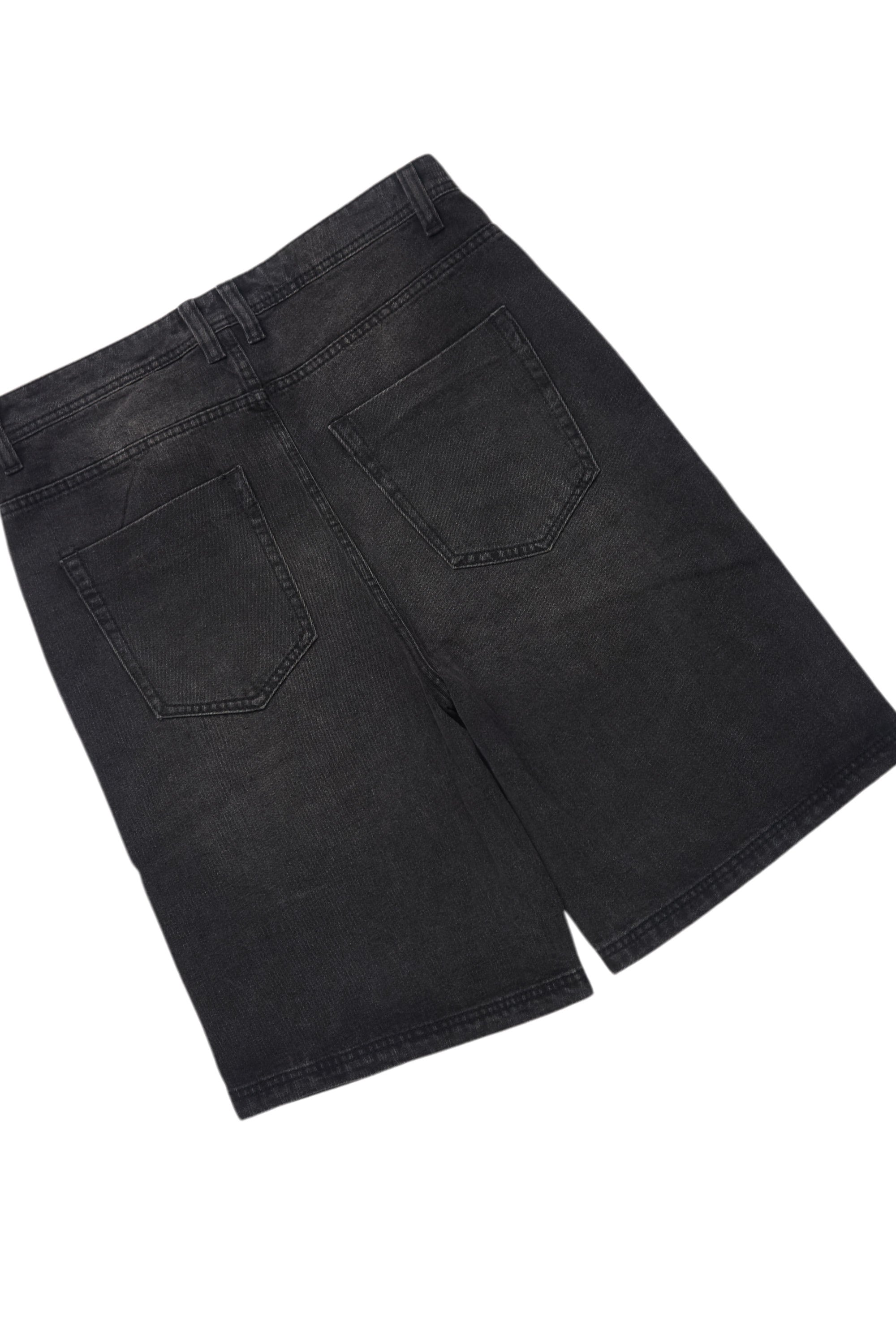 Drako Black Muscle Tee/Denim Jort Set