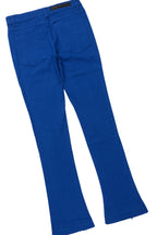 Grill White/Royal Blue Oversized Graphic T-Shirt/Dag Stacked Flare Jean Set