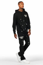 Raffer Black Slim Fit Track Set