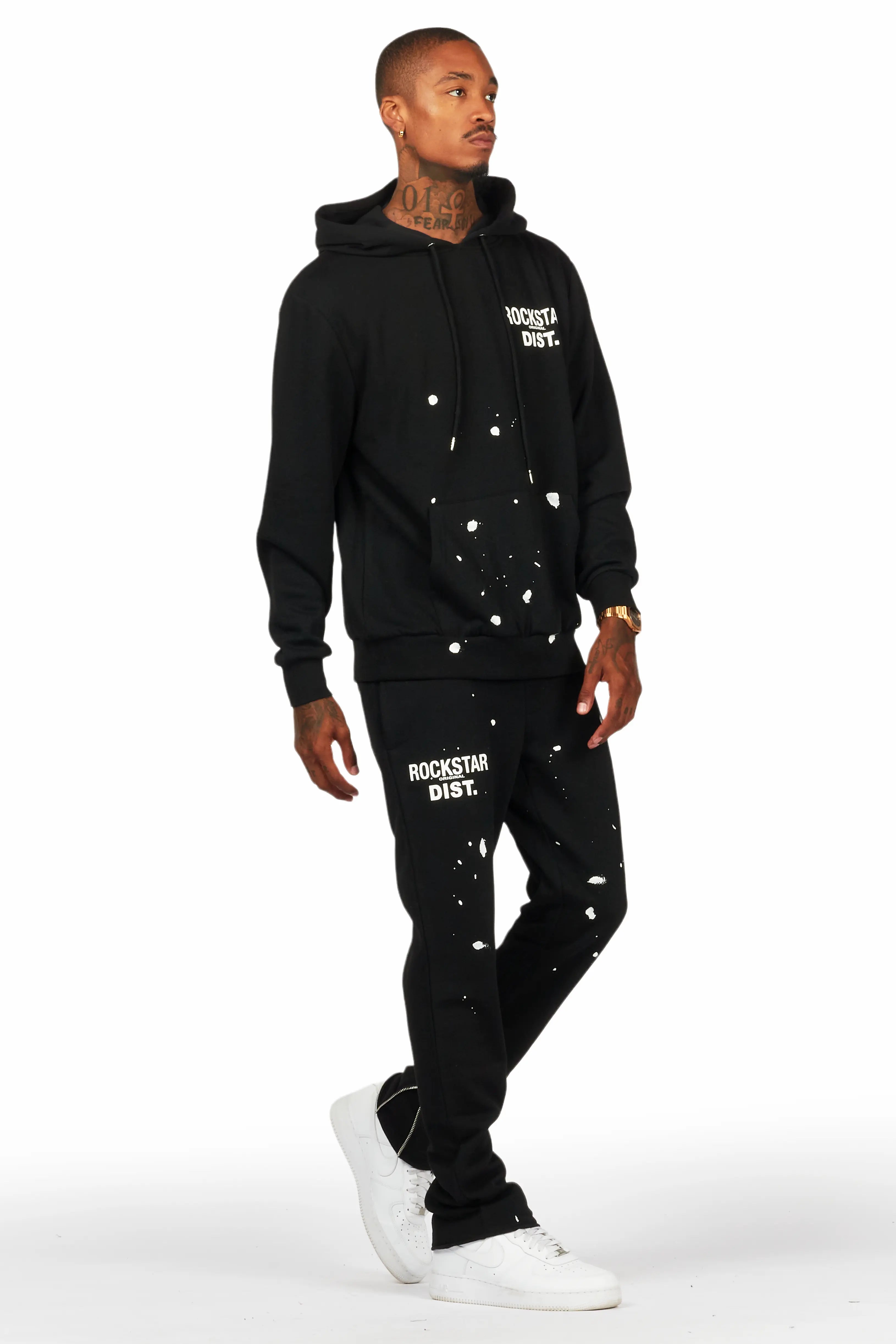 Raffer Black Slim Fit Track Set
