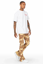 Waage Desert Camo Cargo Stacked Flare Jean