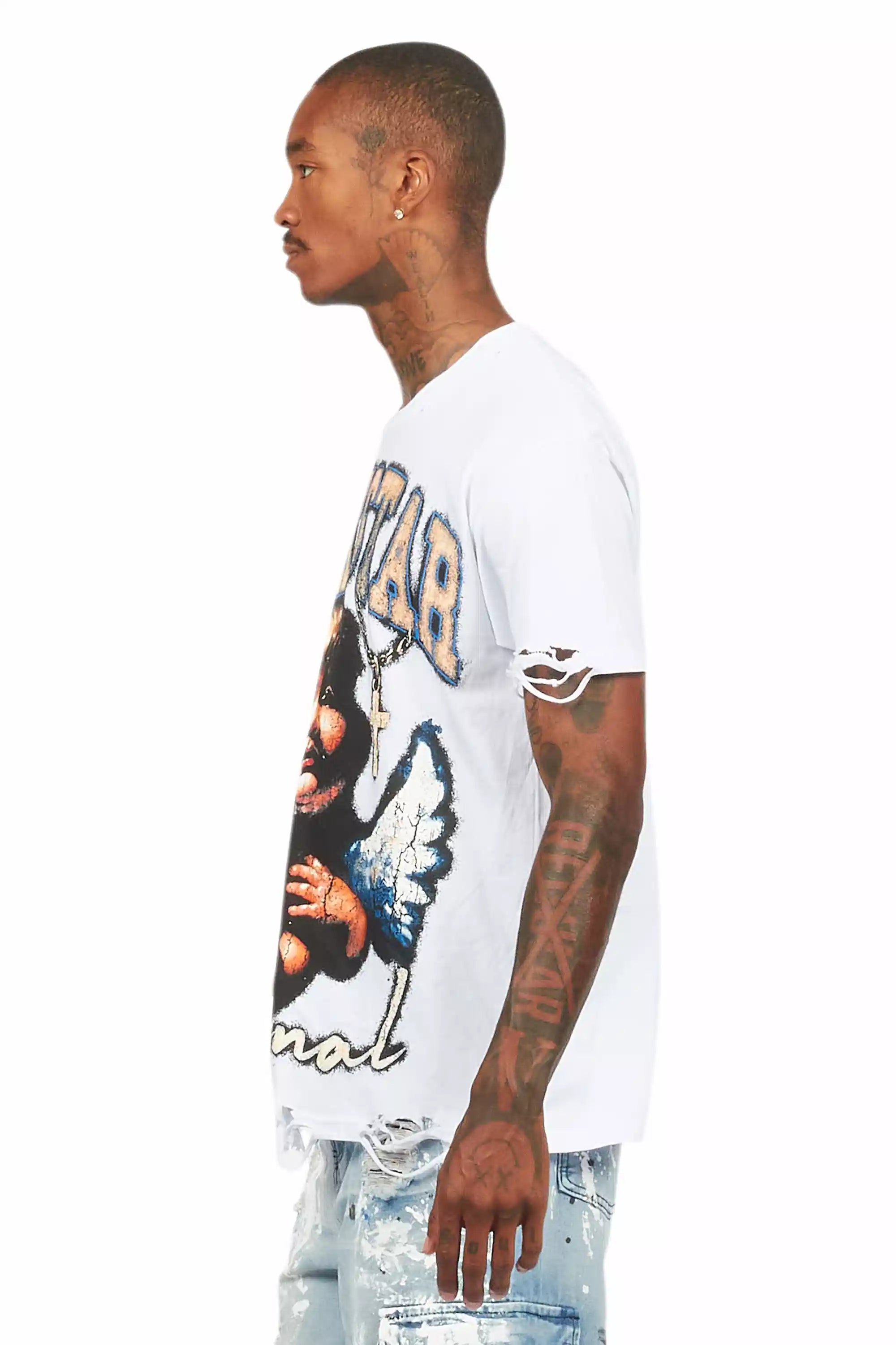 Deiter White Oversized Graphic T-Shirt