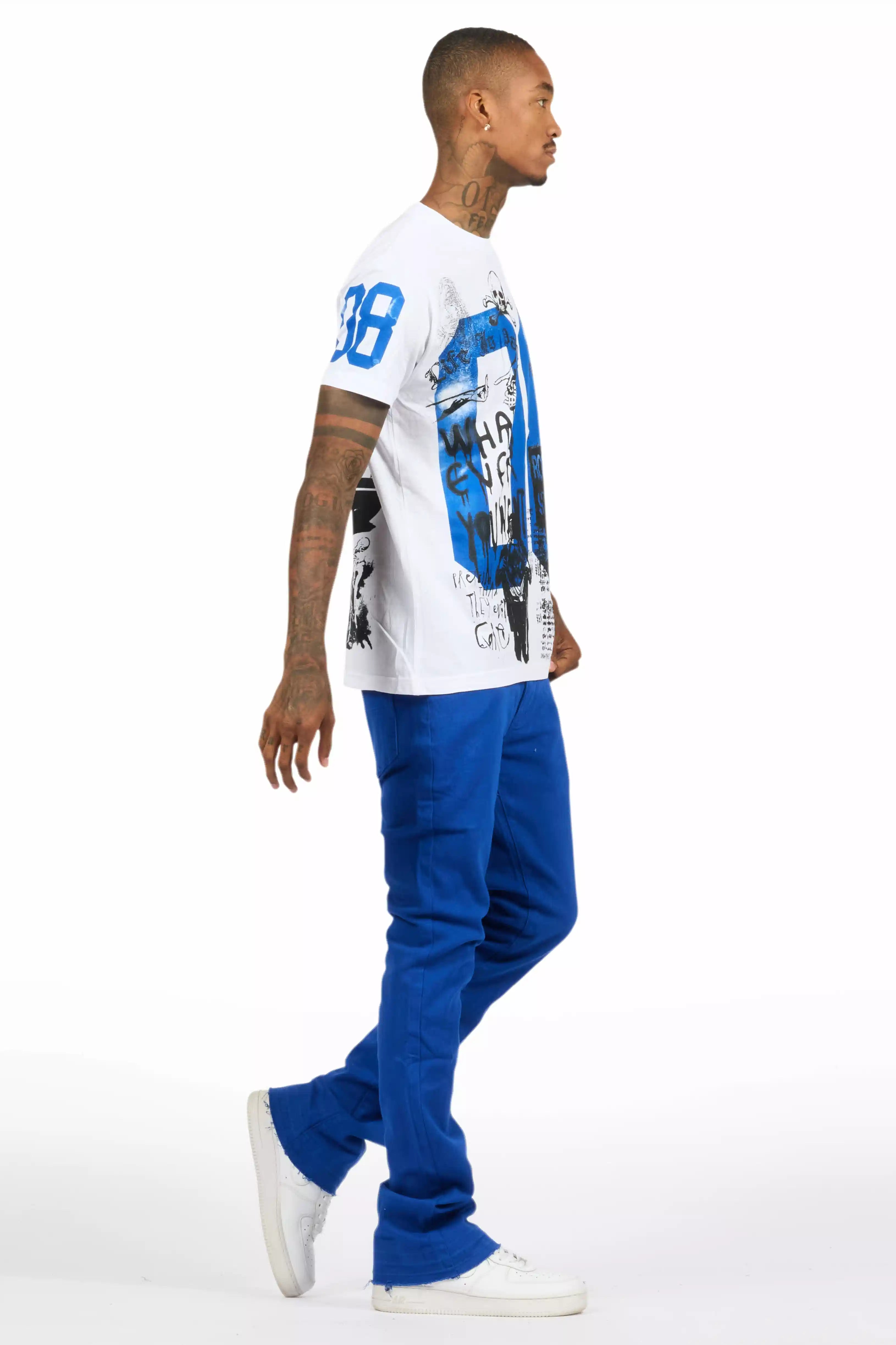 Dag Royal Blue Stacked Flare Jean