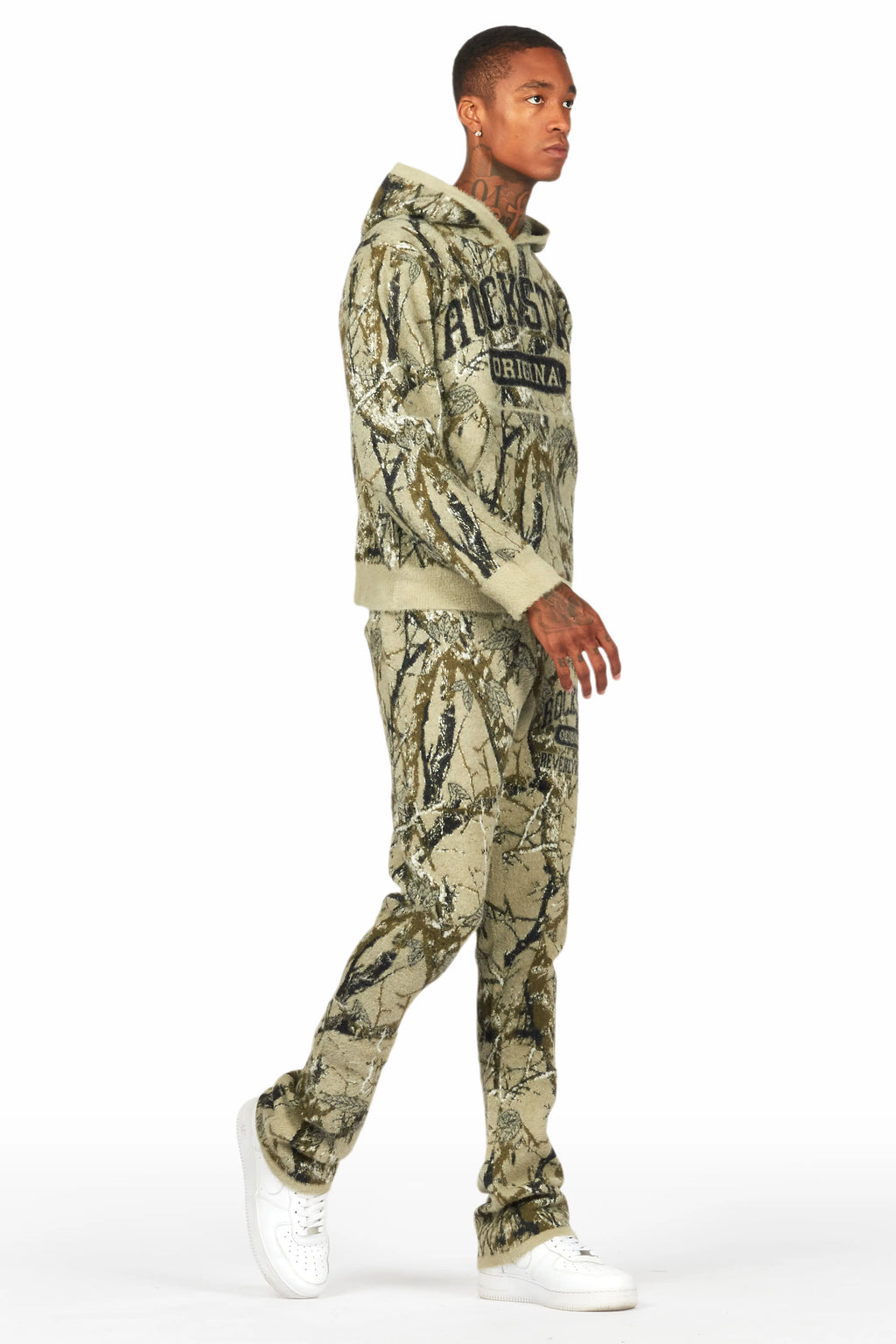 Member Tree Camo Stacked Flare Knitted Mohair Track Set