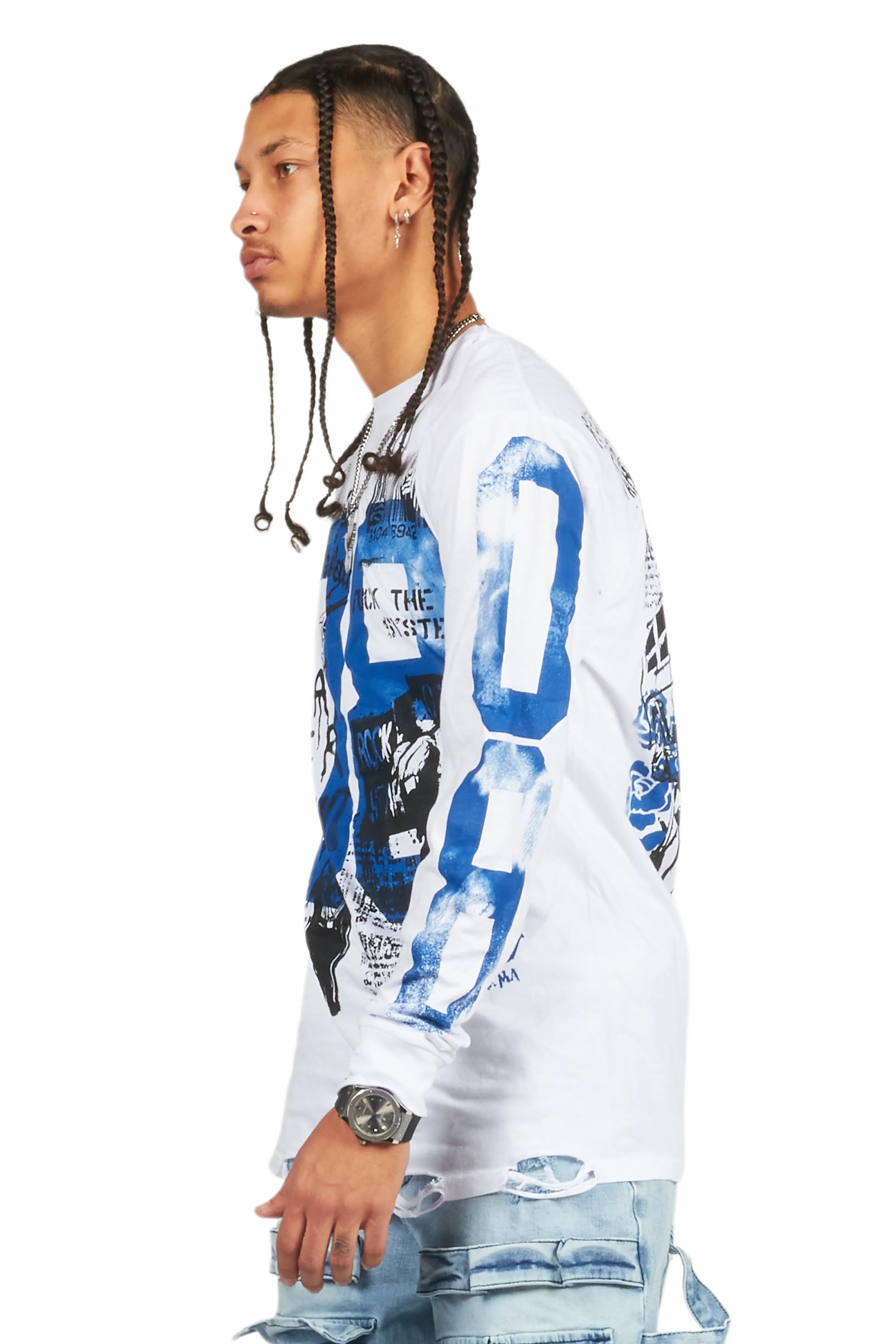 Grill White Long Sleeve Graphic T-Shirt