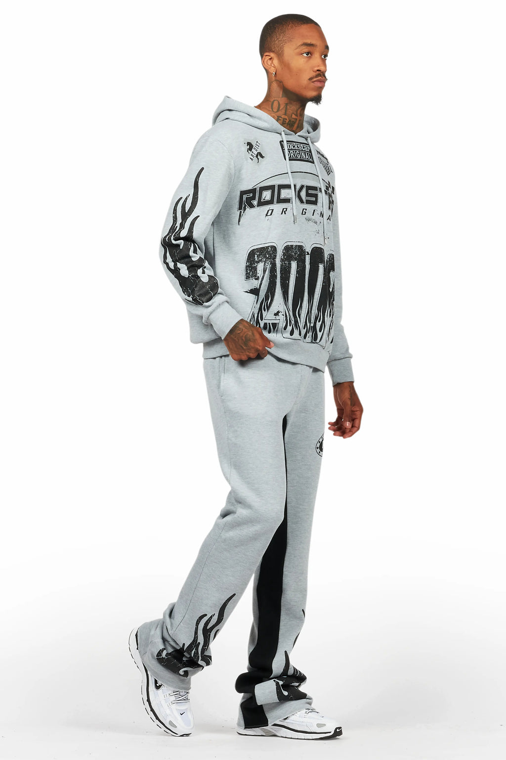Amos Heather Grey Hoodie/Baggy Track Pant Set