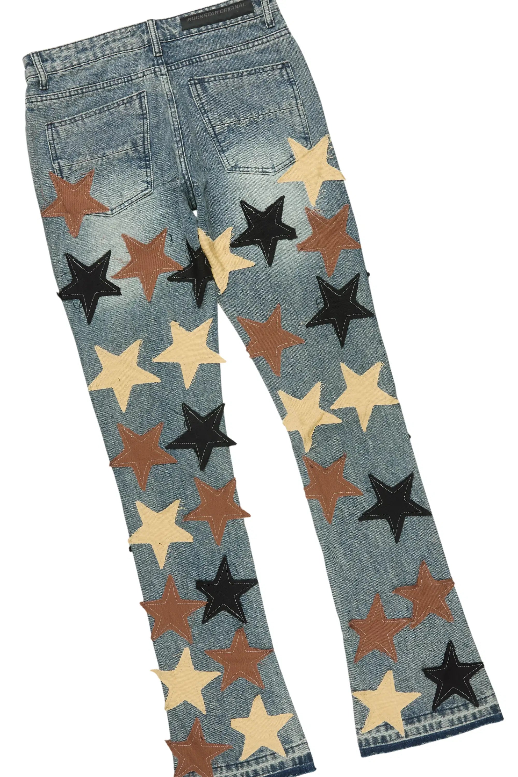 Starlane Vintage Blue Denim Jacket/Stacked Flare Jean Set