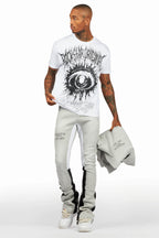 Rockstar Art Dist. Heather Grey Hoodie/Stacked Flare Set