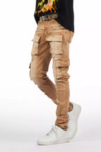 Kap Washed Beige Cargo Jean