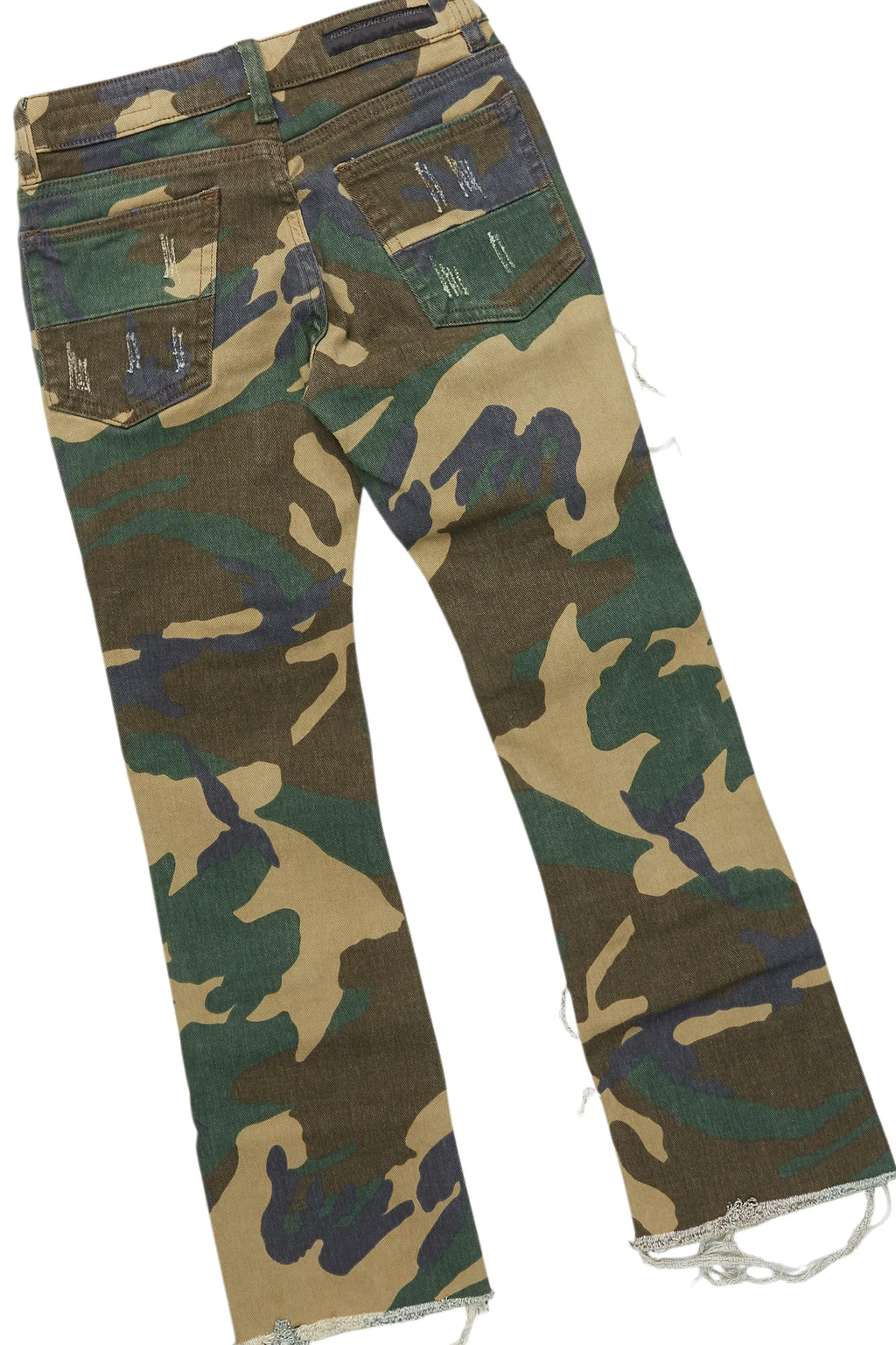 Boys Beau Camo/Vintage Green Hoodie/Stacked Flare Jean Set