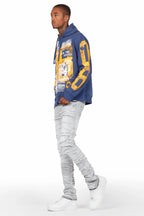 Grill Navy Distressed Graphic Hoodie