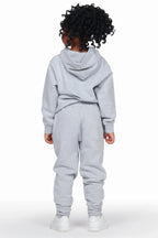 Girls Raffie Heather Grey Hoodie Jogger Set