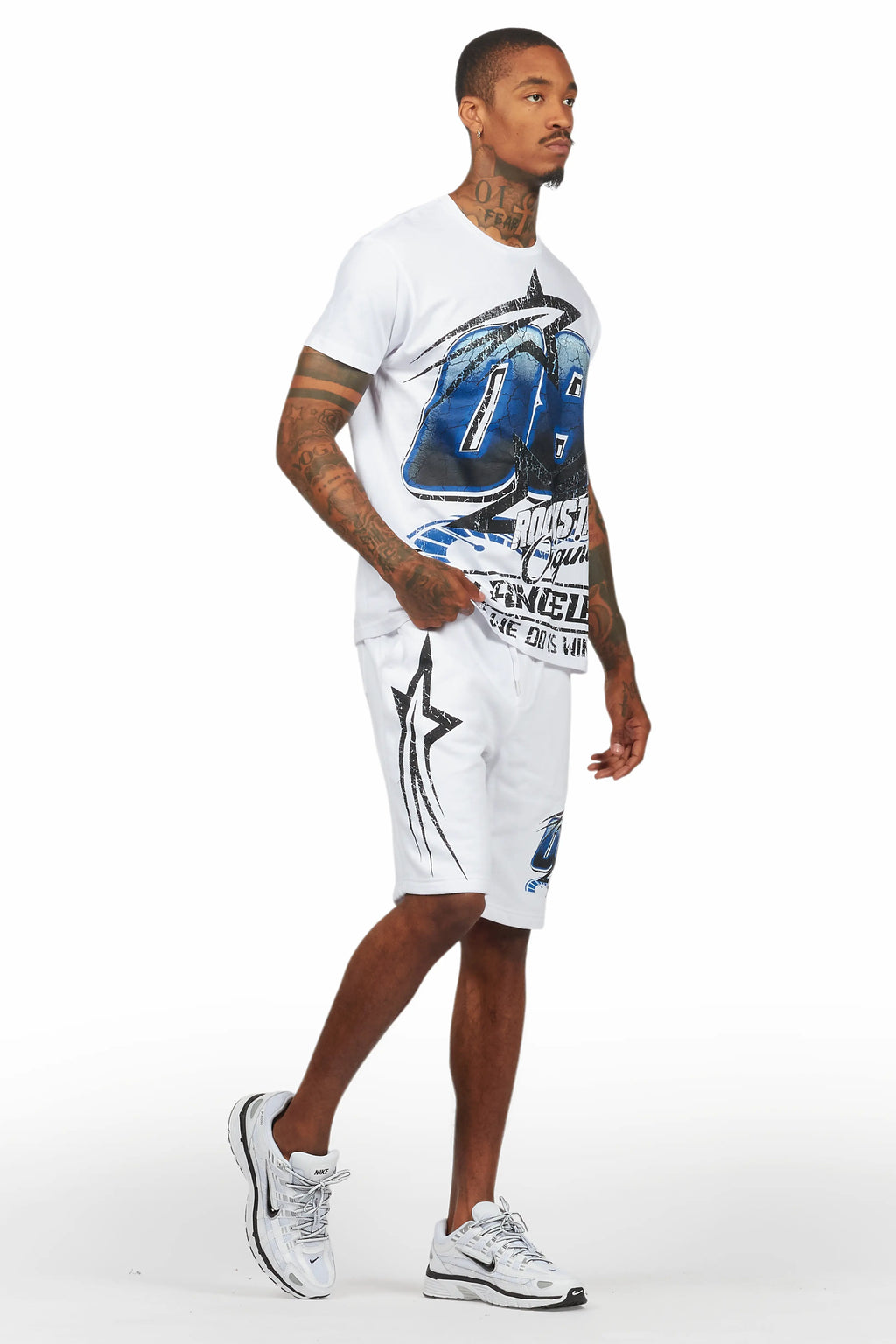 Kastell White/Blue T-Shirt Short Set