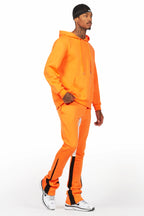Basic Orange Hoodie/Stacked Flare Track Set