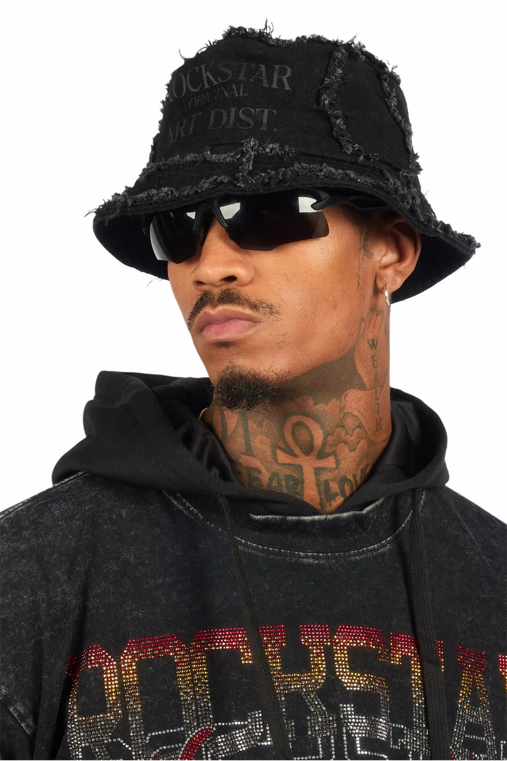 Ivo Jet Black Patchwork Bucket Hat