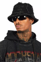 Ivo Jet Black Patchwork Bucket Hat