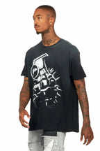 Mad Black Oversized Graphic T-Shirt