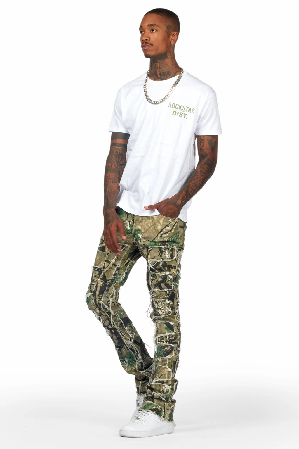 Lake White T-Shirt & Shake Stacked Flare Jean Bundle