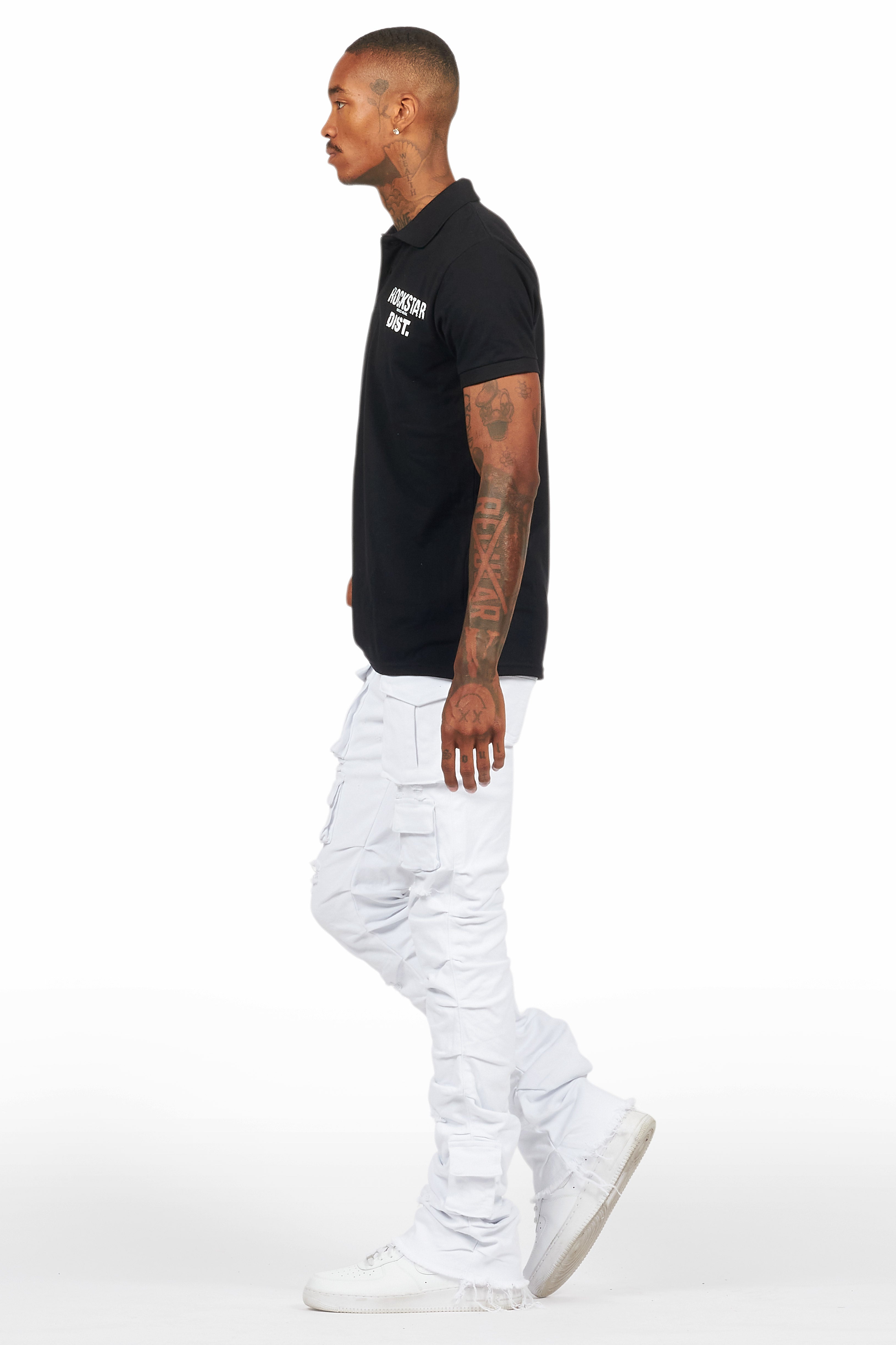 Gentry White Stacked Flare Jean